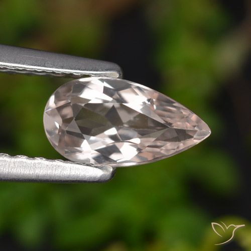 0.56ct Natural Luz rosa Morganita, Formato de pêra, VVS