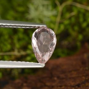 Morganita rosa natural 0,64ct, formato de pêra, VVS-VS