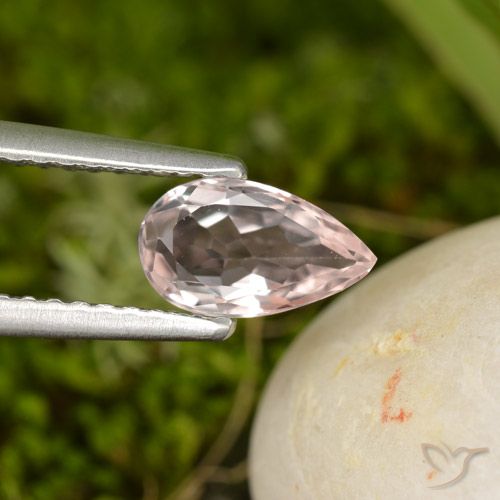 0.71ct Natural Rosa Flamingo Morganita, Formato de pêra, VVS-VS