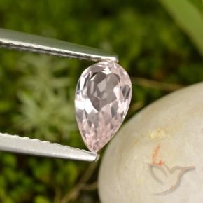 Morganita Rosa Flamingo Natural 0.71ct, Formato de pêra, VVS-VS