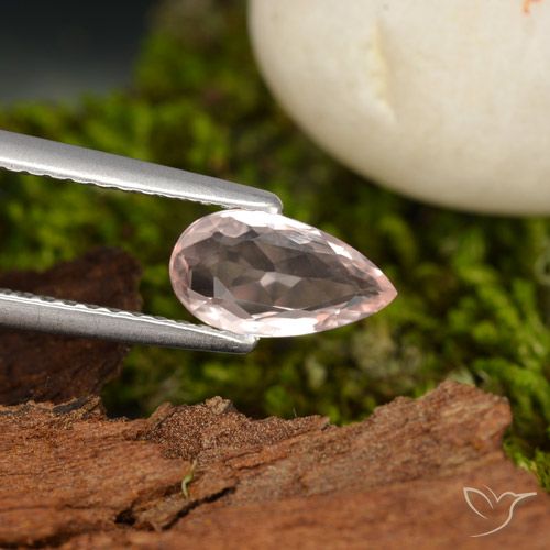 0.70ct Natural rosa médio Morganita, Formato de pêra, VVS