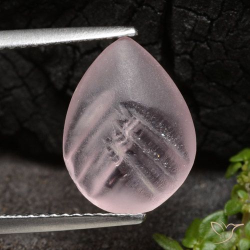 2.62ct Natural Coral Rosa Morganita, Formato de pêra, Translúcido