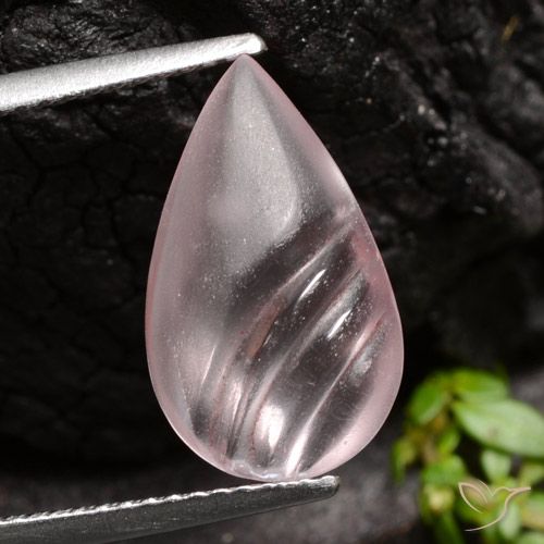 4.35ct Natural Coral Rosa Morganita, Formato de pêra, Transparente