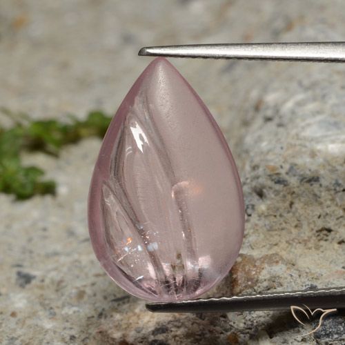 7.10ct Natural Coral Rosa Morganita, Formato de pêra, Transparente