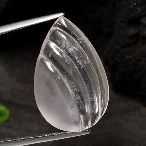 Morganita branco natural 9,17ct, formato de pêra, transparente