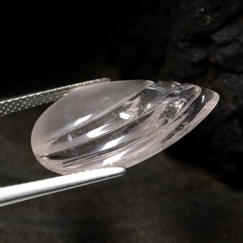 Morganita branco natural 9,17ct, formato de pêra, transparente