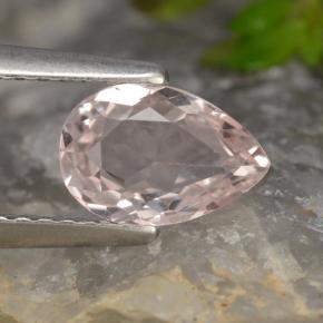 Morganita rosa natural 0,81ct, formato de pêra, VVS