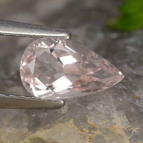 0.77ct Natural Rosa Flamingo Morganita, Formato de pêra, VVS-VS