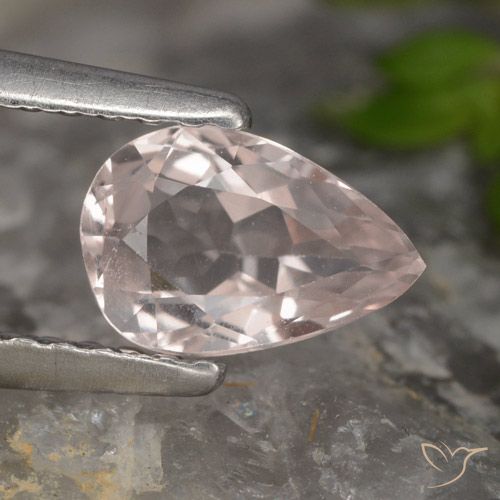 0.70ct Natural Rosa Flamingo Morganita, Formato de pêra, VVS-VS