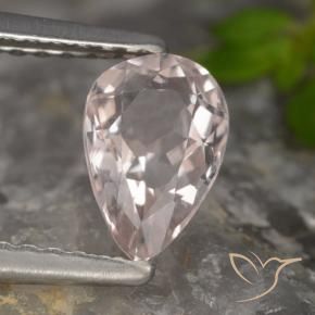 Morganita Rosa Flamingo Natural 0.70ct, Formato de pêra, VVS-VS