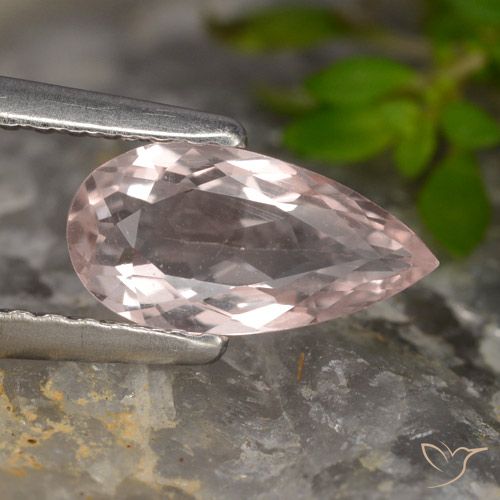 0.73ct Natural rosa médio Morganita, Formato de pêra, VVS-VS
