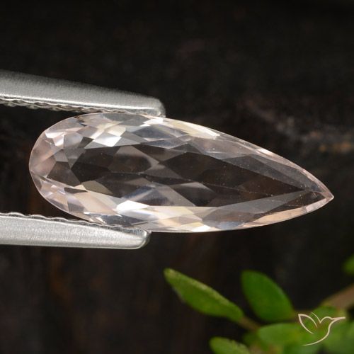 0.85ct Natural Rosa bem claro Morganita, Formato de pêra, VVS-VS
