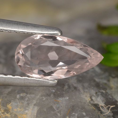 0.89ct Natural Rosa Flamingo Morganita, Formato de pêra, VVS