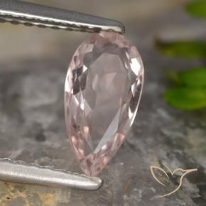 Morganita Rosa Flamingo Natural 0.89ct, Formato de pêra, VVS
