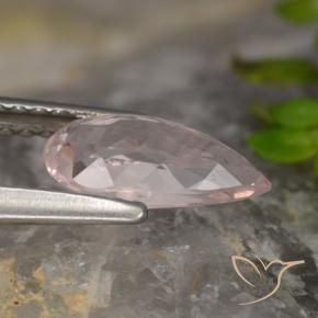 Morganita Rosa Flamingo Natural 0.89ct, Formato de pêra, VVS