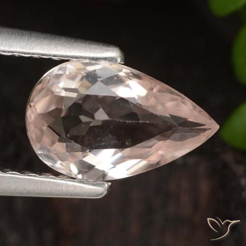 0.84ct Natural rosa médio Morganita, Formato de pêra, VVS
