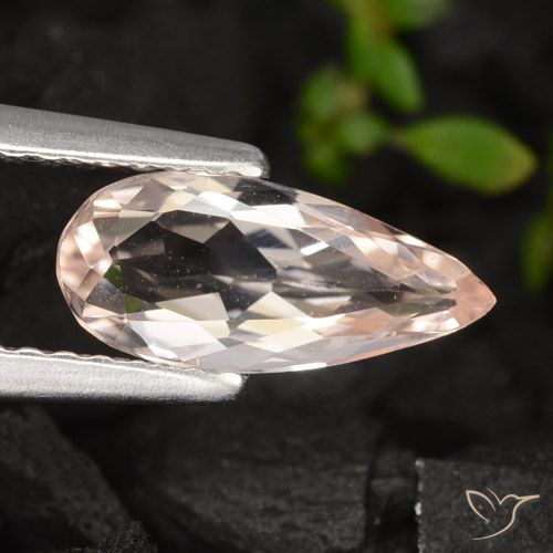 0.78ct Natural Rosa salmão Morganita, Formato de pêra, VVS-VS