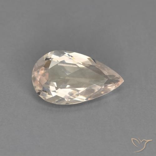 0.67ct Natural rosa médio Morganita, Formato de pêra, VVS-VS
