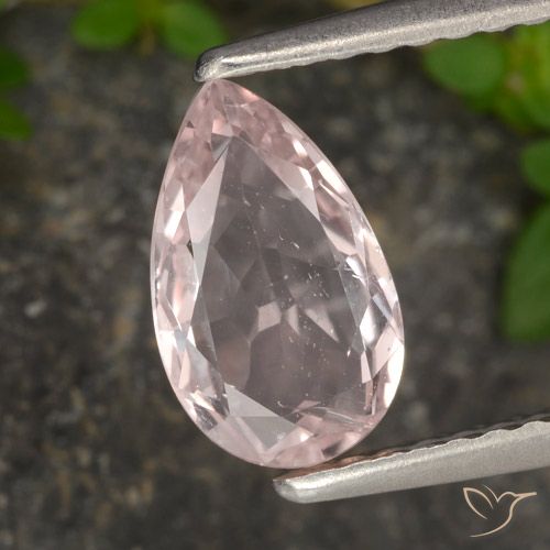 0.99ct Natural Rosa Flamingo Morganita, Formato de pêra, VS