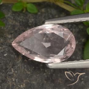 Morganita Rosa Flamingo Natural 0.99ct, Formato de pêra, VS