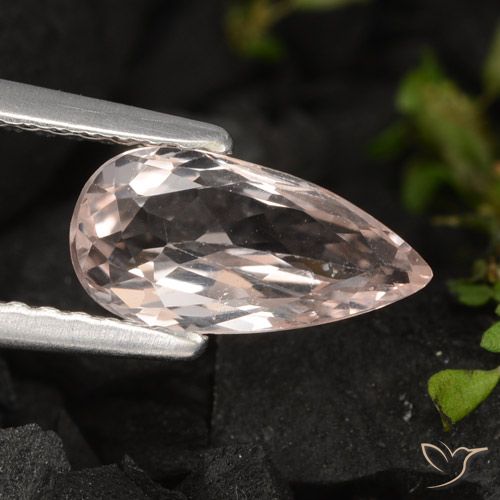 0.94ct Natural Rosa salmão Morganita, Formato de pêra, VVS-VS