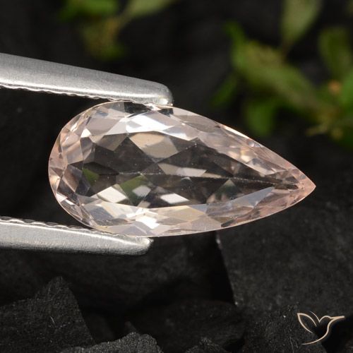 0.80ct Natural rosa médio Morganita, Formato de pêra, VVS-VS