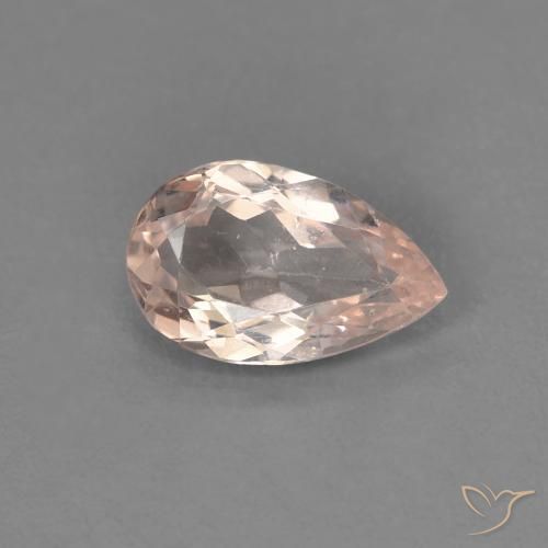 0.72ct Natural rosa médio Morganita, Formato de pêra, VVS-VS