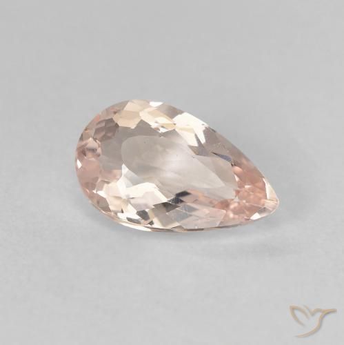 Morganita Rosa bem claro Natural 0.99ct, Formato de pêra, VVS-VS