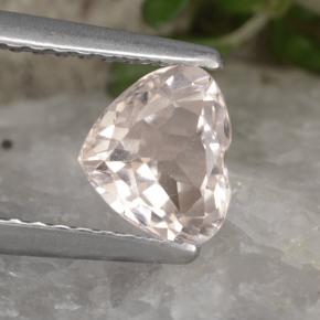 Morganita rosa natural 0,89ct, formato de coração, VVS-VS