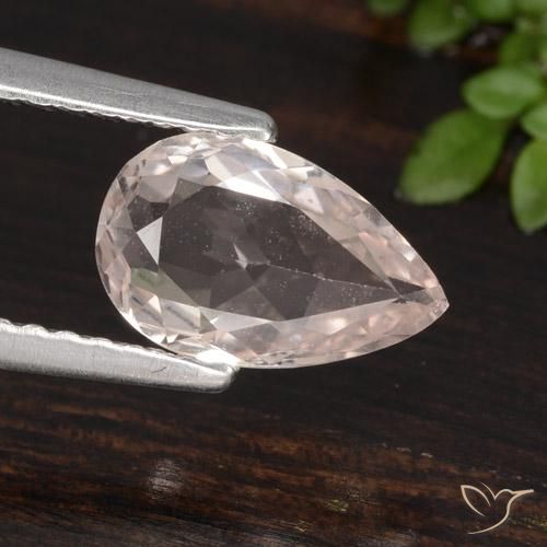 0.99ct Natural Luz rosa Morganita, Formato de pêra, VVS-VS