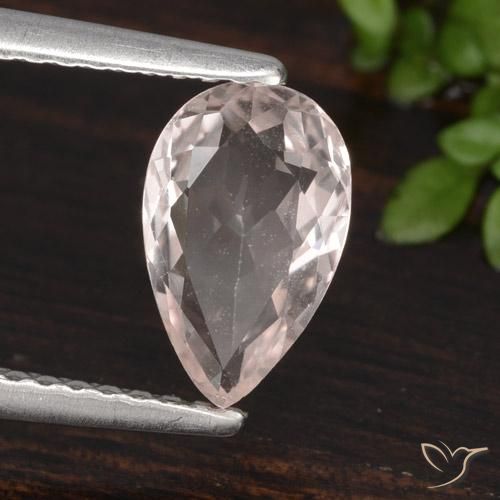 Morganita Luz rosa Natural 0.99ct, Formato de pêra, VVS-VS