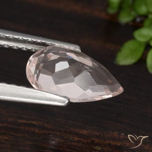 Morganita Luz rosa Natural 0.99ct, Formato de pêra, VVS-VS