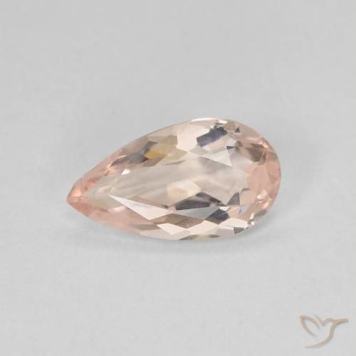 0.91ct Natural Medium Light-Pink Morganita, Formato de pêra, VVS-VS