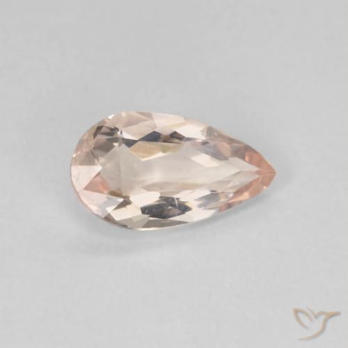 Morganita Medium Light-Pink Natural 0.91ct, Formato de pêra, VVS-VS
