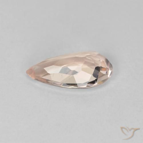 Morganita Medium Light-Pink Natural 0.91ct, Formato de pêra, VVS-VS