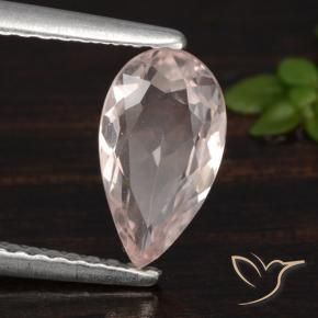 Morganita Rosa Flamingo Natural 0.86ct, Formato de pêra, VVS