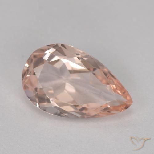 Morganita rosa natural 0,90ct, formato de pêra, VVS-VS