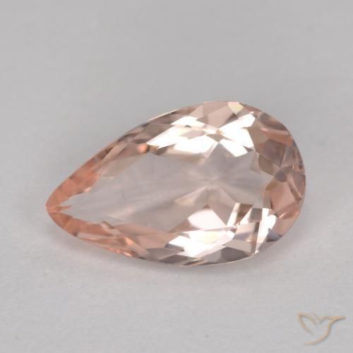 Morganita rosa natural 0,90ct, formato de pêra, VVS-VS