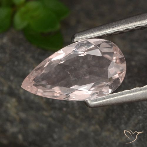0.58ct Natural Luz rosa Morganita, Formato de pêra, VVS-VS