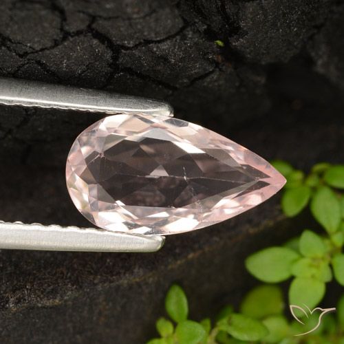 0.98ct Natural Rosa Flamingo Morganita, Formato de pêra, VVS-VS