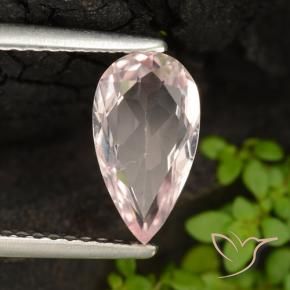 Morganita Rosa Flamingo Natural 0.98ct, Formato de pêra, VVS-VS