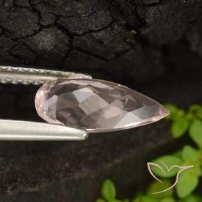Morganita Rosa Flamingo Natural 0.98ct, Formato de pêra, VVS-VS