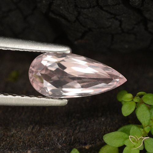 0.87ct Natural Luz rosa Morganita, Formato de pêra, VVS-VS