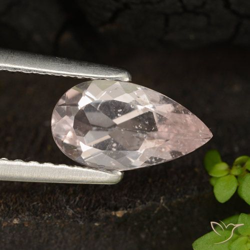 0.88ct Natural rosa médio Morganita, Formato de pêra, VS