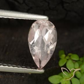 Morganita rosa médio Natural 0.88ct, Formato de pêra, VS