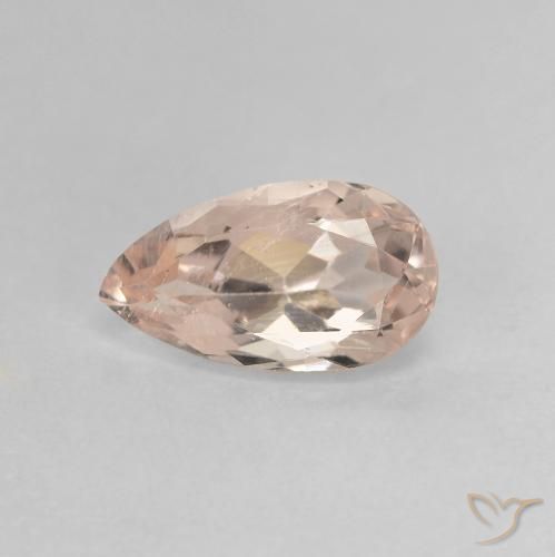 0.96ct Natural rosa médio Morganita, Formato de pêra, VS