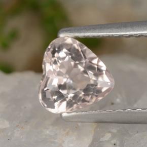 Morganita rosa natural 1,02ct, formato de coração, VVS-VS