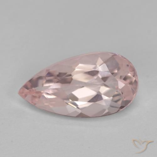 Morganita Rosa Flamingo Natural 1.09ct, Formato de pêra, VVS