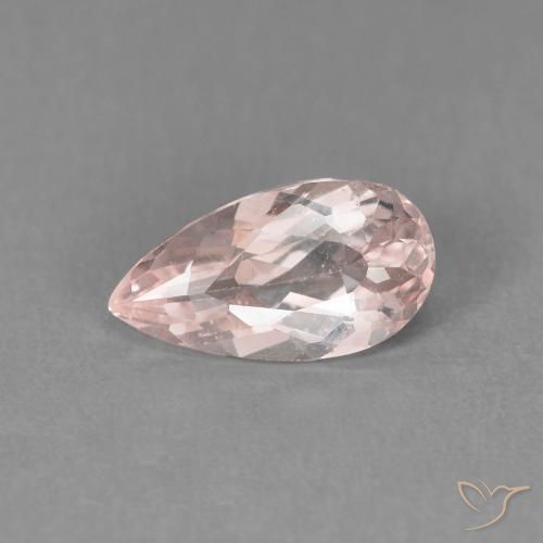 1.00ct Natural Rosa Flamingo Morganita, Formato de pêra, VVS-VS