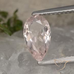 Morganita Rosa Flamingo Natural 1.04ct, Formato de pêra, VVS-VS